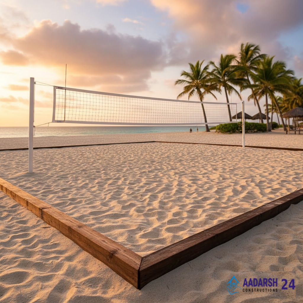 Volleyball flooring development in Ghaziabad sports complex